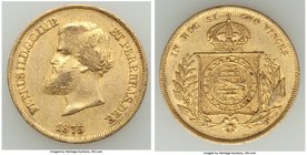 Pedro II gold 10000 Reis 1875 XF, Rio de Janeiro mint, KM467.

HID09801242017