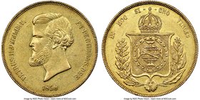 Pedro II gold 20000 Reis 1858 AU53 NGC, KM468. 30.02mm. 17.90 gm. Mintage: 32,000. AGW 0.5286 oz.

HID09801242017