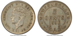 Newfoundland. George VI 5 Cents 1946-C AU53 PCGS, Ottawa mint, KM19a. Mintage: 2,041. Very rare date with fine hairlines.

HID09801242017