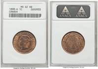 4-Piece Lot of Certified Assorted Multiple Cents ANACS, 1) Victoria Cent 1898-H - MS62 Red and Brown, Heaton mint, KM7 2) George VI Cent 1947 - MS62 R...