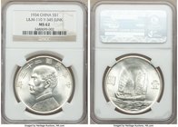 Republic Sun Yat-sen "Junk" Dollar Year 23 (1934) MS62 NGC, KM-Y345, L&M-110. Lustrous and conservatively graded.

HID09801242017