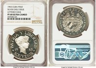 Exile Issue silver Proof Souvenir Peso 1965 PR68 Ultra Cameo NGC, KM-XM6. Lettered edge. Contrasting deep mirrored fields with cameo devices, untoned....