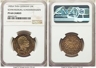 Schwarzburg-Sondershausen. Karl Günther Proof 2 Mark 1905-A PR64 Cameo NGC, Berlin mint, KM153. A very attractive coin with russet tones that blend pe...