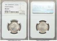 Württemberg. Wilhelm I 1/2 Gulden 1861 MS64+ NGC, KM604. Near gem quality.

HID09801242017