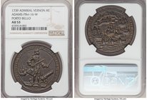 "Admiral Vernon" Porto Bello bronze Medal 1739 AU53 NGC, Betts-238. 12.82gm. 37mm. 

HID09801242017