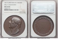 "Admiral Sir J.T. Duckworth" bronze Death Medal 1817 MS64 Brown NGC, BHM-951. 45.3mm. By George Mills. 

HID09801242017