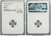 4-Piece Certified Maundy Set 1953 NGC, KM-MDS212. The Penny and 3 Pence are MS65 while the 2 Pence is MS66 and 4 Pence is MS64.

HID09801242017
