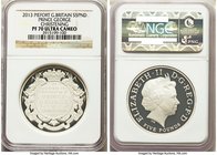 Elizabeth II silver Proof Piefort "Prince George Christening" 5 Pounds 2013 PR70 Ultra Cameo NGC, KM-Unl. Flawless coin.

HID09801242017