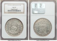 Ferdinand VI 8 Reales 1757 Mo-MM AU55 NGC, Mexico City mint, KM104.2. Fully struck with light golden toning over lustrous fields. 

HID09801242017