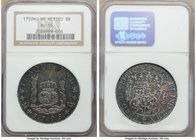Ferdinand VI 8 Reales 1759 Mo-MM AU55 NGC, Mexico City mint, KM104.2. Deep gun-metal toning with argent gray devices. 

HID09801242017