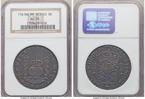 Charles III 8 Reales 1761 Mo-MM AU55 NGC, Mexico City mint, KM105. Dark gray toning with a hint of blue throughout.

HID09801242017
