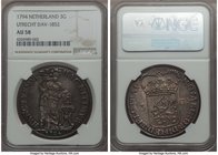 Utrecht. Provincial 3 Gulden 1794 AU58 NGC, KM117, Dav-1852. Old cabinet toning. 

HID09801242017