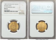 temp. Nicholas I gold Imitative Ducat 1849 MS62 NGC, St. Petersburg mint, KM83.2, Bit-35 (under "Imitations of Dutch Ducats"). Struck in imitation of ...