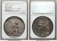 3-Piece Lot of Certified silver Shooting Festival Medals NGC, 1) "Bern-Thun Shooting Festival" Medal 1894 - UNC Details (Excessive Surface Hairlines),...