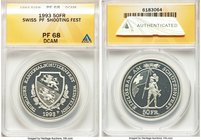 Confederation Pair of Certified silver Proof 50 Francs ANACS, 1) 50 Francs 1993 - PR68 Deep Cameo, KM-XS42. For the Thurgau Shooting Festival in Weinf...