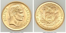 Republic gold 10 Bolivares 1930-(p) UNC, Philadelphia mint, KM-Y31. AGW 0.0933 oz.

HID09801242017