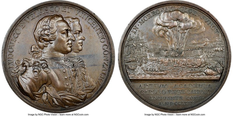 Don Luis de Velasco & Vincenzo Gonzales bronze "Capture of Morro Castle" Medal 1...