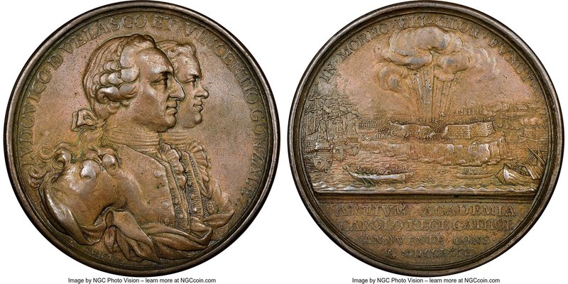 Don Luis de Velasco & Vincenzo Gonzales bronze "Capture of Morro Castle" Medal 1...
