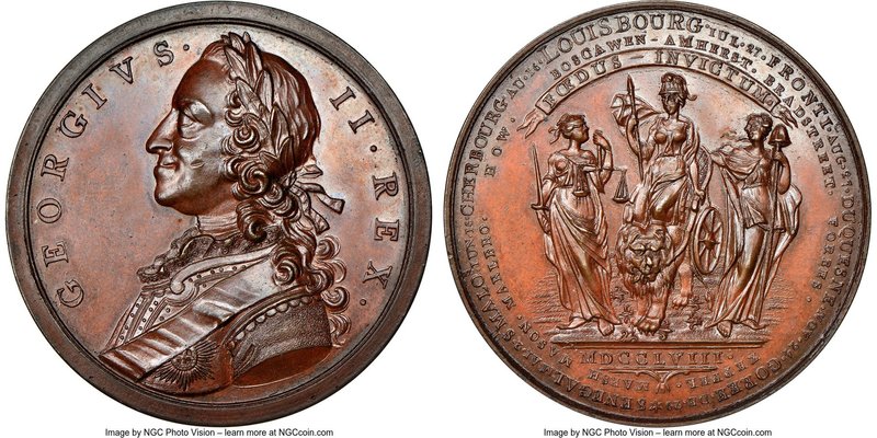 George II bronze "Successes of 1758" Medal 1758 MS64 Brown NGC, Betts-416, MI-69...
