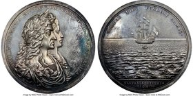 James II silver "Salvage of the Concepción By William Phips" Medal 1687 MS63 NGC, Betts-67, MI-619/33, Eimer-285. 54mm. Very rare medal.

HID098012420...