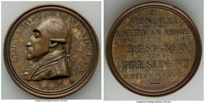 "George Washington - The Manly Medal" 1790 VF/XF, GW-10, Baker-61B. 49mm. 41.34g...