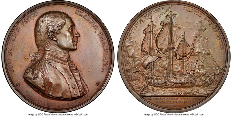 "Captain John Paul Jones" bronze Medal 1779-Dated MS63 Brown NGC, Betts-568, Jul...