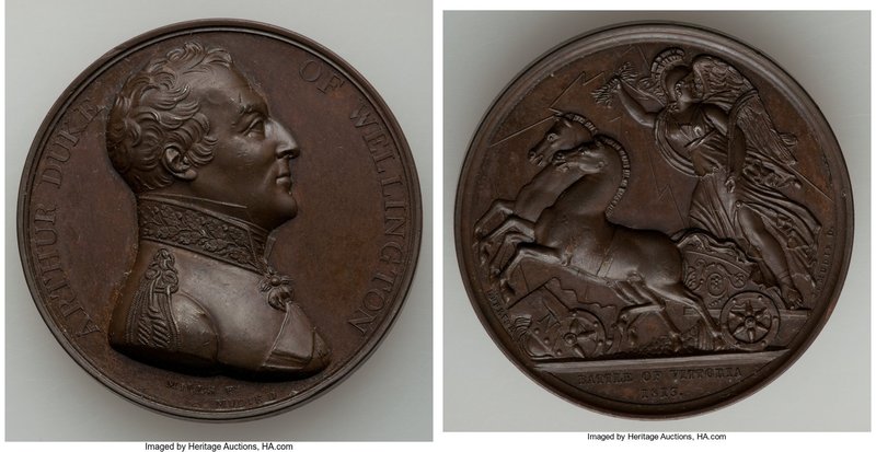 "Field-Marshal Arthur Wellesley - Battle of Vittoria" Medal 1813 UNC, Eimer-1033...