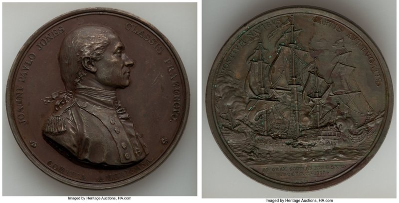 "Captain John Paul Jones" Medal 1779 AU (Environmental Damage), Betts-568, Julia...