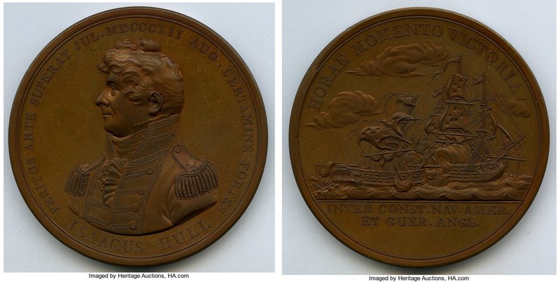 "Captain Isaac Hull" bronze Medal 1812 UNC, Julian-NA-12. 65mm. 137.37gm. 

HID0...