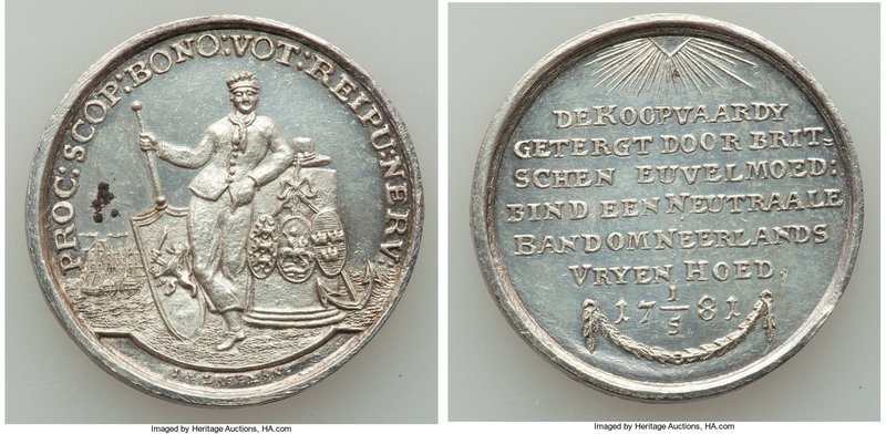 "Treaty of Armed Neutrality at Sea" silver Medal 1781 UNC (Spot Removal), Betts-...