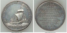 "Escape of the Dutch Fishing Fleet" silver Medal 1781-Dated UNC (Holed), Betts-574. 32mm. 11.16gm. 

HID09801242017