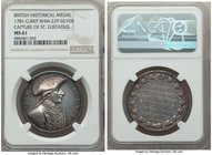 "G. B. Rodney - Capture of St. Eustatia" silver Medal 1781 MS61 NGC, BHM-229. 35mm.

HID09801242017