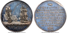 "Battle of Doggersbank" silver Medal 1781-Dated MS63 Prooflike NGC, Betts-588. 30mm. Beautiful prooflike quality with slight russet tones on the devic...