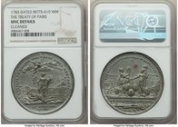 "The Treaty of Paris - Peace of Versailles" white-metal Medal 1783-Dated UNC Details (Cleaned) NGC, Betts-610, BHM-255. 43.5mm.

HID09801242017