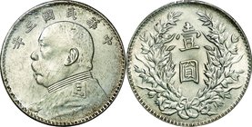 China-ROC; Yuan Shih-kai Silver 1 Yuan (1 Dollar). 1914. . EF. . . . Y329