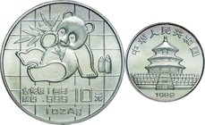China; Panda Silver 10 Yuan. 1989. PCGS MS69. FDC. 31.10g. 0.999. 40.00mm. KMA221
