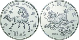 China; Eastern Unicorn Silver 10 Yuan. 1997. NGC MS67. FDC. 31.10g. 0.999. 40.00mm. KM1031