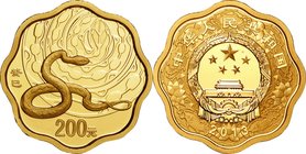China; Year of the Snake Scalloped Gold and Silver 2-Coin Proof Set. 2013. . Proof. . . .