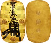 Japan; Man-en Oban Kin Gold Original Ink JNDA09-10. 1860. . AU. 112.40g. . . Rare