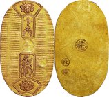 Japan; Man-en Koban Kin (Hina-Koban) Gold JNDA09-23. 1860. . EF. 3.30g. . .