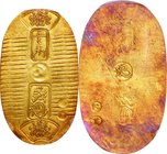 Japan; Man-en Koban Kin (Hina-Koban) Gold JNDA09-23. 1860. PCGS Genuine. EF. 3.30g. . . Discolored