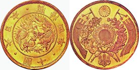 Japan; Old type 10 Yen Gold JNDA01-2. 1871. . EF品. 16.66g. 0.9. 29.42mm.