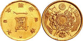 Japan; Old type 2 Yen Gold JNDA01-4 Early Variety. 1871. . EF. 1.67g. 0.9. 13.51mm.