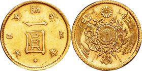 Japan; Old type 2 Yen Gold JNDA01-4 Late Variety. 1871. . VF. 1.67g. 0.9. 13.51mm.