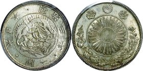 Japan; Old type 1 Yen Silver JNDA01-9. 1870. PCGS MS65. FDC. 26.96g. 0.9. 38.58mm. toned