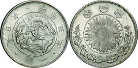 Japan; Old type 1 Yen Silver JNDA01-9. 1870. . UNC. 26.96g. 0.9. 38.58mm.