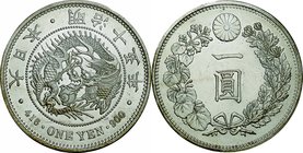 Japan; New type 1 Yen Silver Large size JNDA01-10. 1882. . Prooflike UNC. 26.96g. 0.9. 38.60mm.