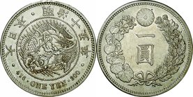 Japan; New type 1 Yen Silver Large size JNDA01-10. 1882. . UNC-. 26.96g. 0.9. 38.60mm.