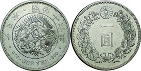Japan; New type 1 Yen Silver Large size JNDA01-10. 1883. . Prooflike UNC. 26.96g. 0.9. 38.60mm.