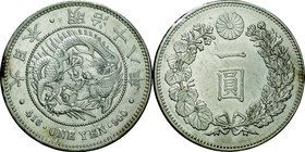 Japan; New type 1 Yen Silver Large size JNDA01-10. 1885. . AU. 26.96g. 0.9. 38.60mm.